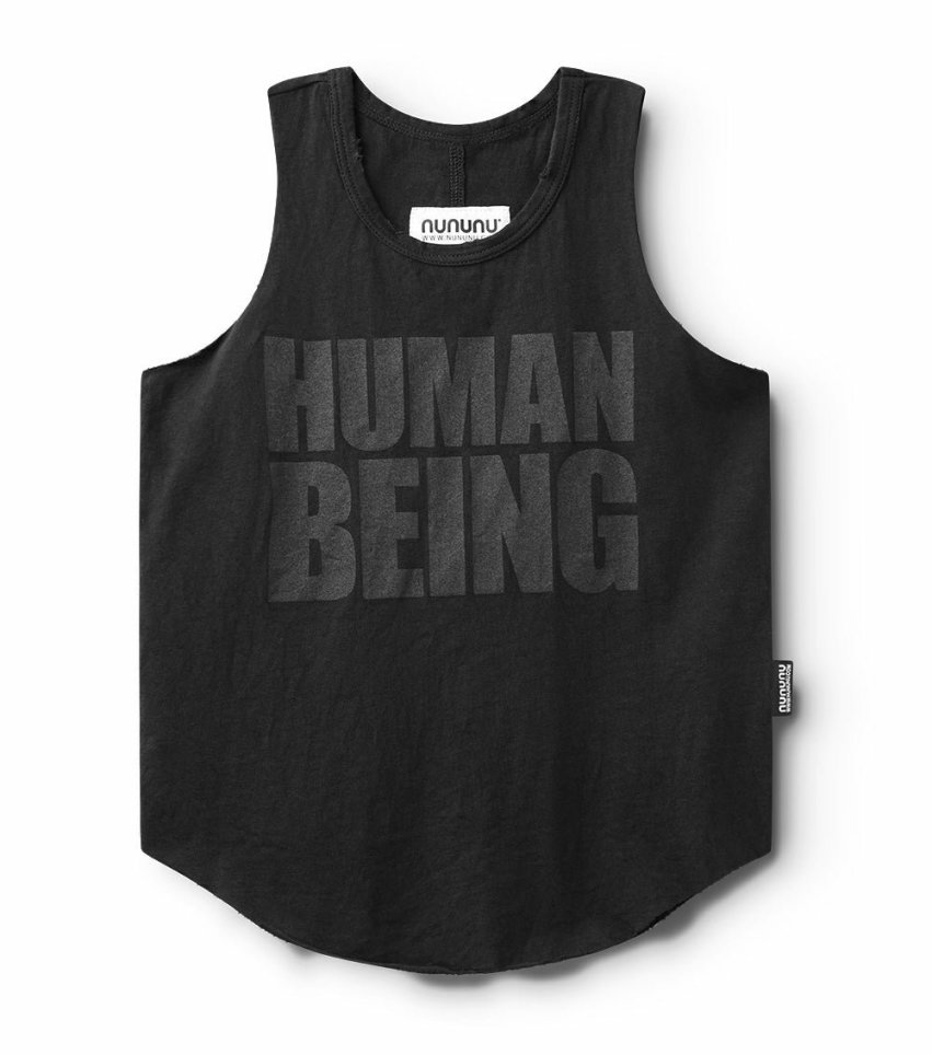 Girls NUNUNU Tops | Only Human Tank Top Black