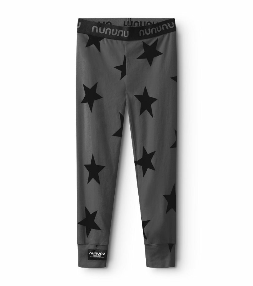 Girls NUNUNU Bottoms | Star Leggings Graphite