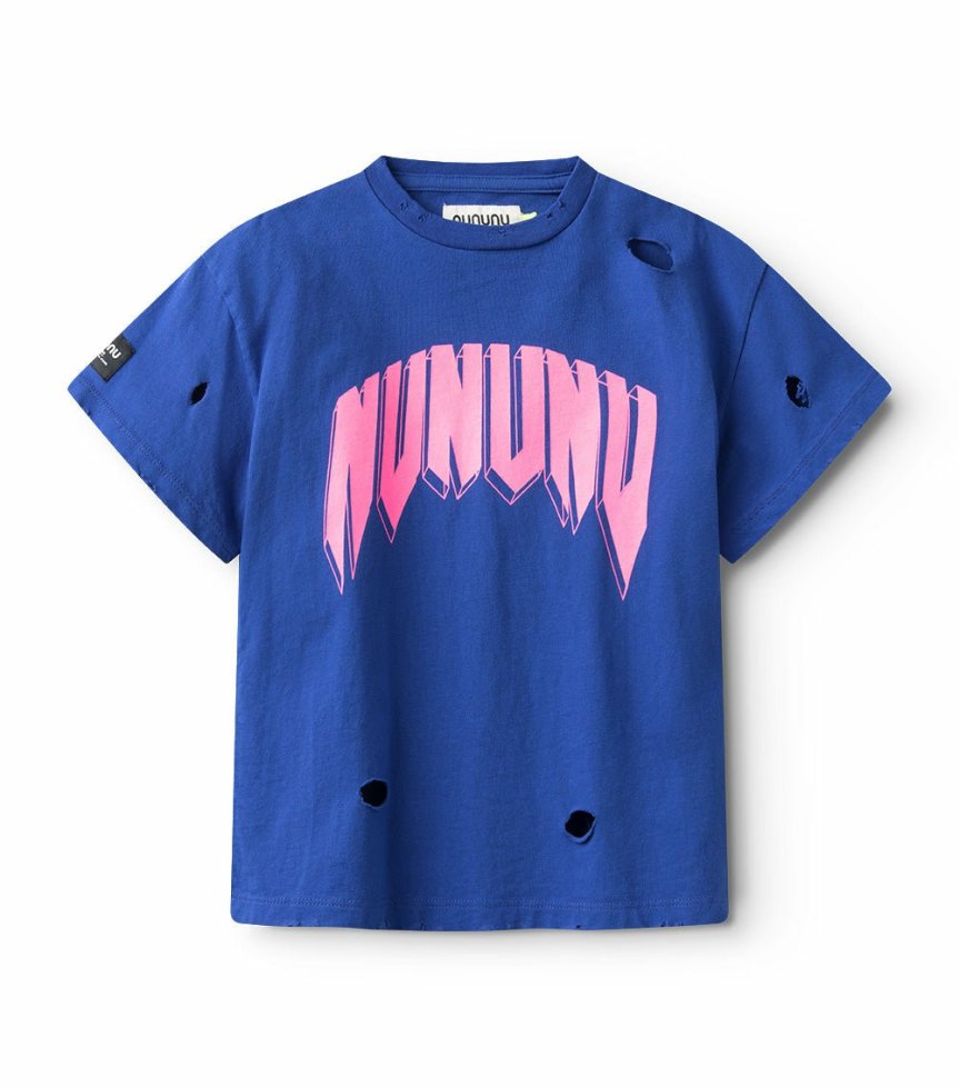 Girls NUNUNU Tops | Rawk-Nu-Roll T-Shirt Blue